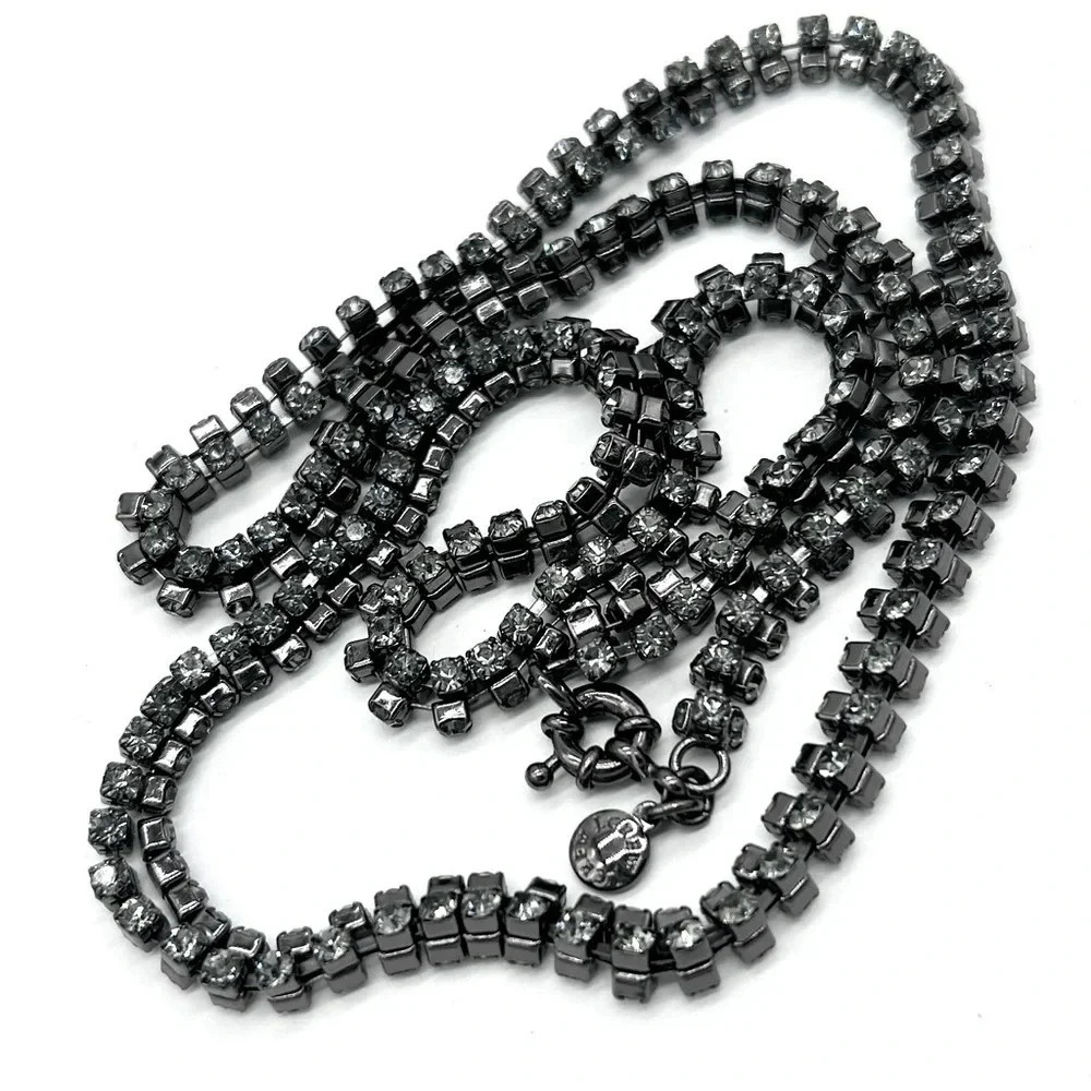 J. Crew Gray Jeweled Gunmetal Necklace
